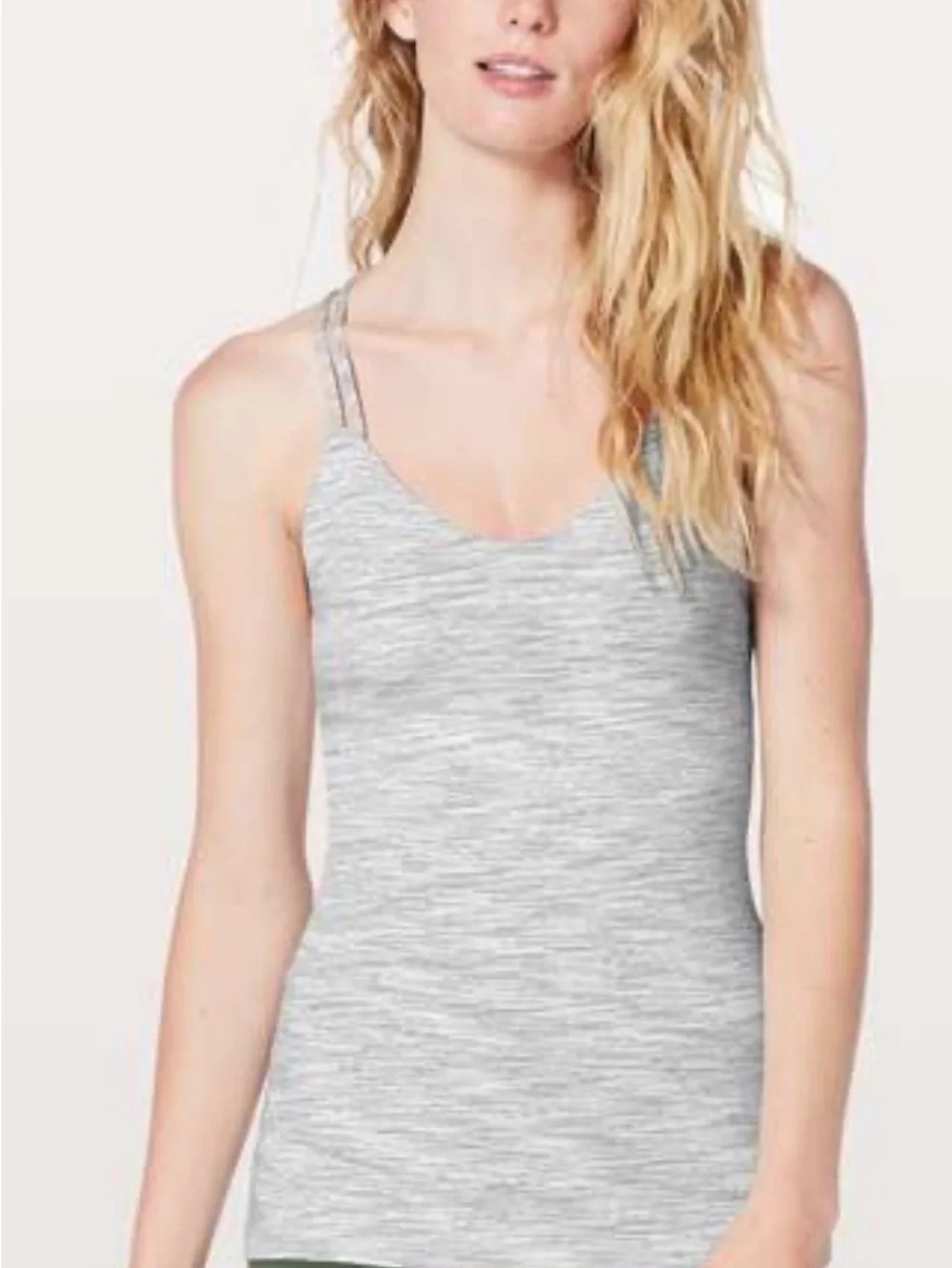 Lululemon Create Your Calm Heather Gray Strappy Back Women’s Tank Top (size 6)